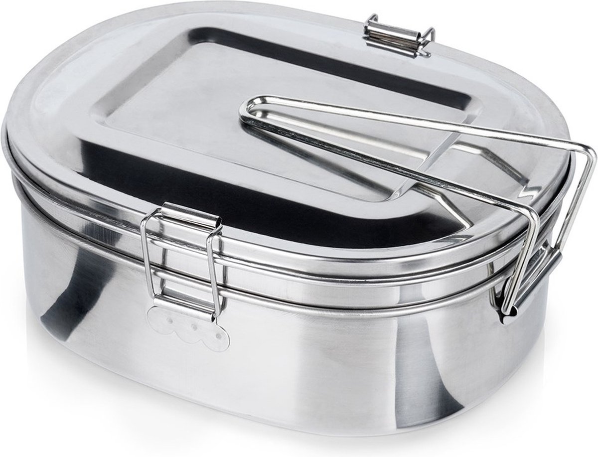 Container voor Eten Edelstaal 350 / 900 ml 2 delig - Voedselcontainer - Lunchbox