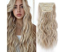 RENALUX - Haar Extensions Clip In - Hairextensions - Clip In Extensions - Extensions Clip In - Haarstuk - Nephaar - Nep Haar - Haar - Professionele Haarverlenging - XXL Complete Set - Blond