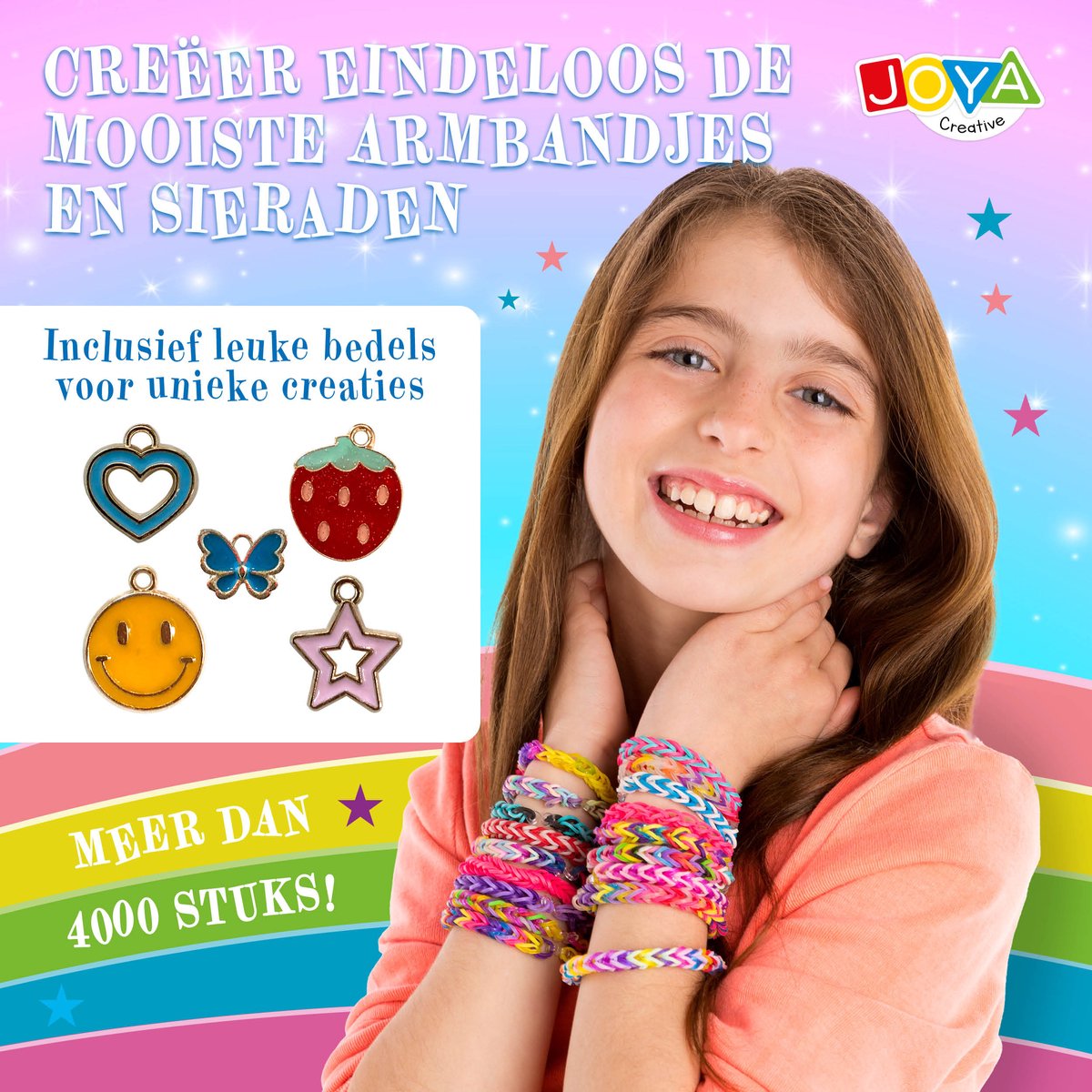 Joya Creative Loombandjes XXL Starter Set - 6200+ delig incl. Loombord - 22 Kleuren - Knutselkoffer - Armbandjes Maken - Loom Bandjes Pakket – Knutselen Meisjes — afbeelding 3