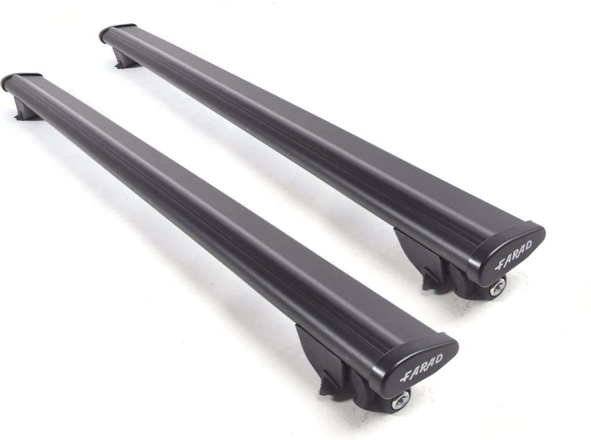 Dakdragers geschikt voor de BMW IX1 (U11 BEV) vanaf 2023 gesloten dakrailing - Aluminium - Hoog laadvermogen 100kg - Wingbar - Zwart - Merk Farad