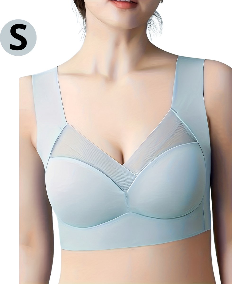 Nivard BH Zonder Beugel - Zonder Bandjes - Push-up Bh's - Comfort Bh - Lichtblauw S