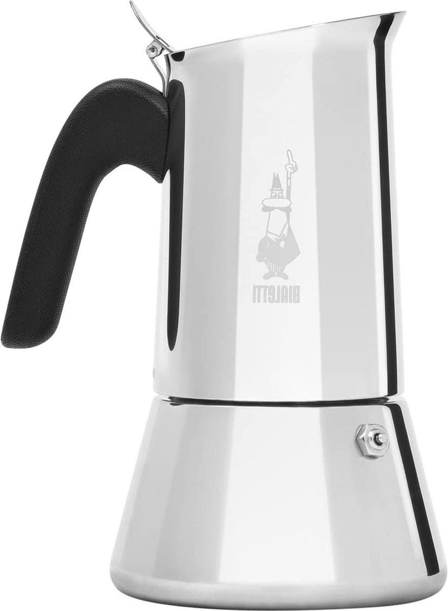 Roestvrijstalen Espressomaker voor Inductie - Geschikt voor Alle Warmtebronnen - 10 Kops (460 ml) - Aluminium Zilverkleurig