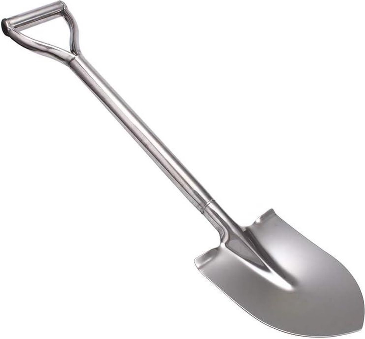 80 cm - Ronde roestvrijstalen schop met D-handvat voor tuinieren en camping