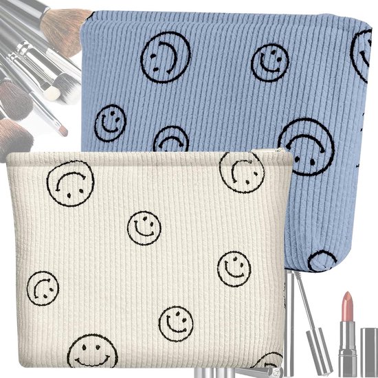 Allecto Premium - Voor dames: Kleine make-uptas voor in de handtas van corduroy met