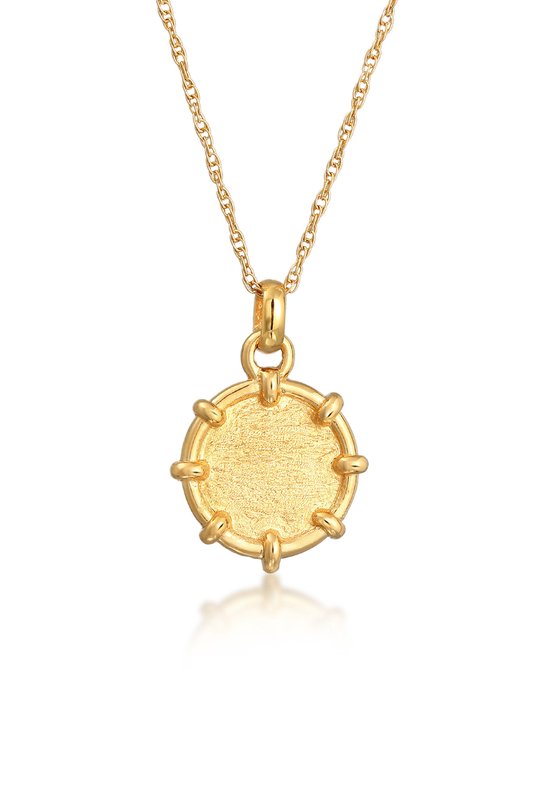 Elli Elli Halsketting Dames Plaat Hanger Moeder-Dochter Basic Trend In 925 Sterling Zilver Verguld Sieraden Sets