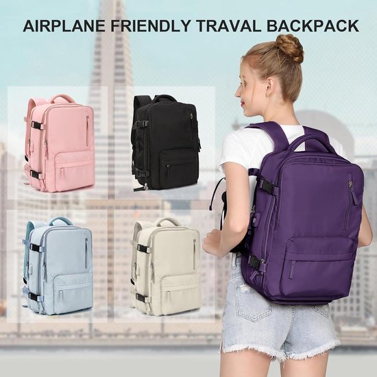 Rugzak Ryanair Handbagage 40x20x25 Vliegtuig Zwart 20L Laptop Eurowings