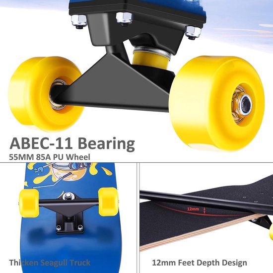 Complete Skateboards voor Beginners en Tieners - 78,7 cm x