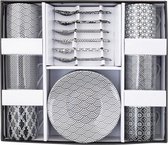 Bol.com Tokyo Design Studio Nippon Black Espresso Serviesset- 6 personen - 18 stuks - Porselein - Zwart/Wit aanbieding