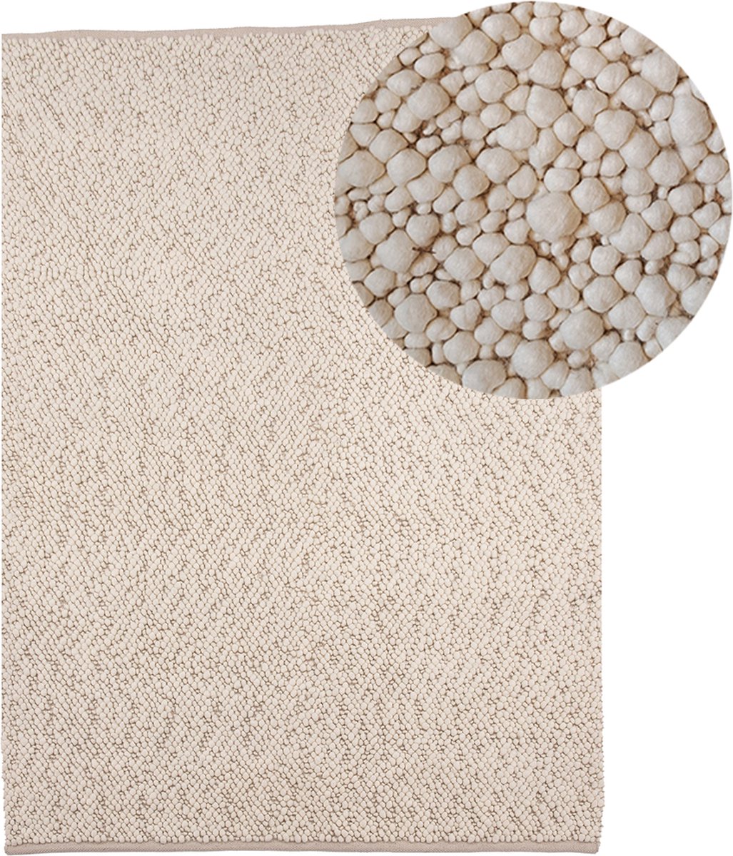Nest living Rivka Vloerkleed Gebroken Wit - Wollen Vloerkleed - Voor Binnen - Zacht - 230 x 160 cm