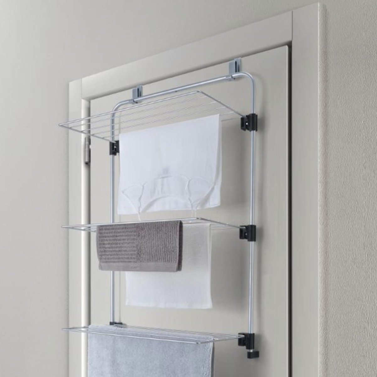 Grijze Gale wasdroger met Epotherm-coating - Over-de-deur - 35 x 58 x