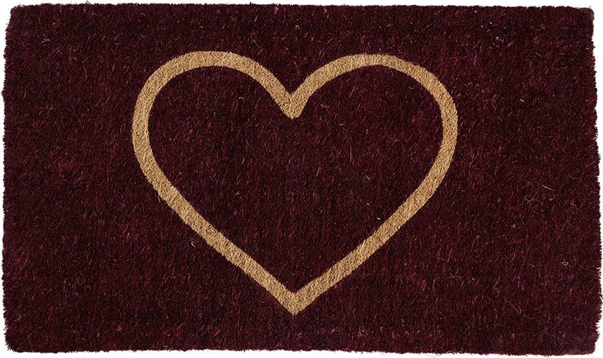 Mars & More kokosmat handgeweven hart rood 75cm Multi