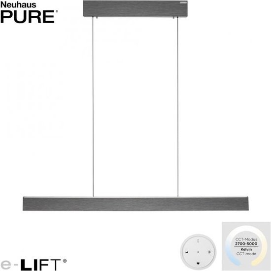 Lampe suspendue Pure E-Rise L 120 cm Gris avec télécommande