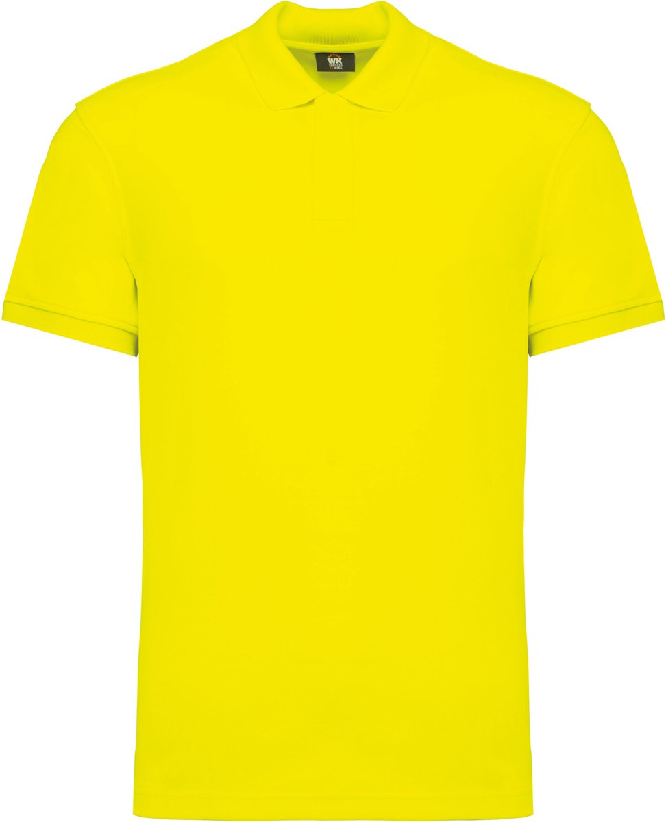 WK. Designed To Work Duurzame uniseks polo katoen/polyester WK208 - Fluorescent Yellow - S