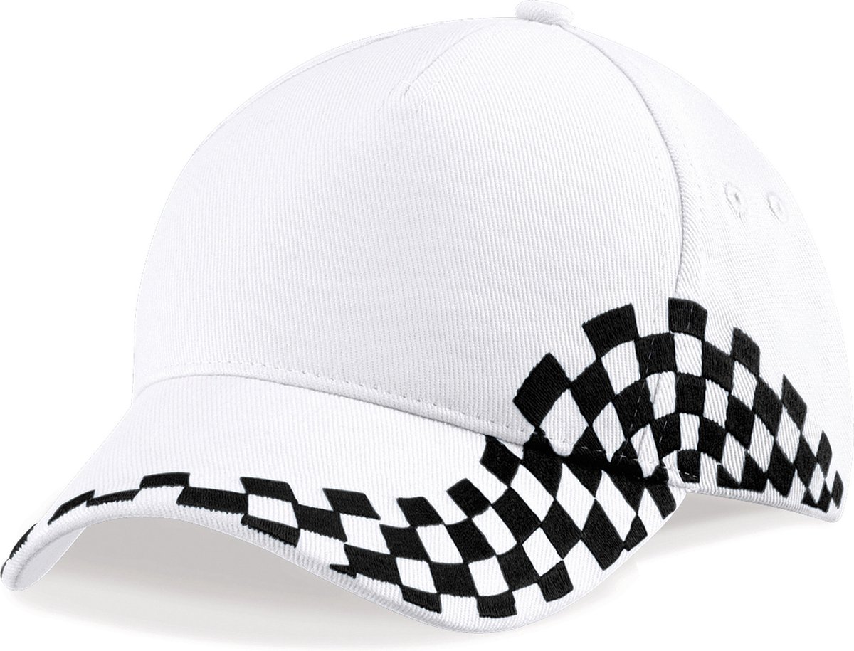 Beechfield Grand Prix Cap B159 - White / Black - One size