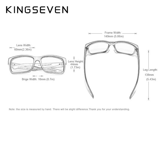 Kingseven zonnebril - UV400 - Gepolariseerd - Zwart - Blackstar - Z1901 van Kingseven — afbeelding 4
