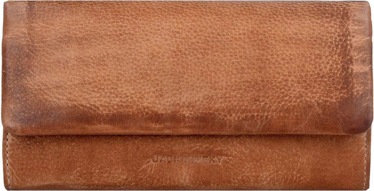 Jack Kinsky Nassau 513 Leren Portemonnee 19 cm - Dames - Horizontaal - cognac