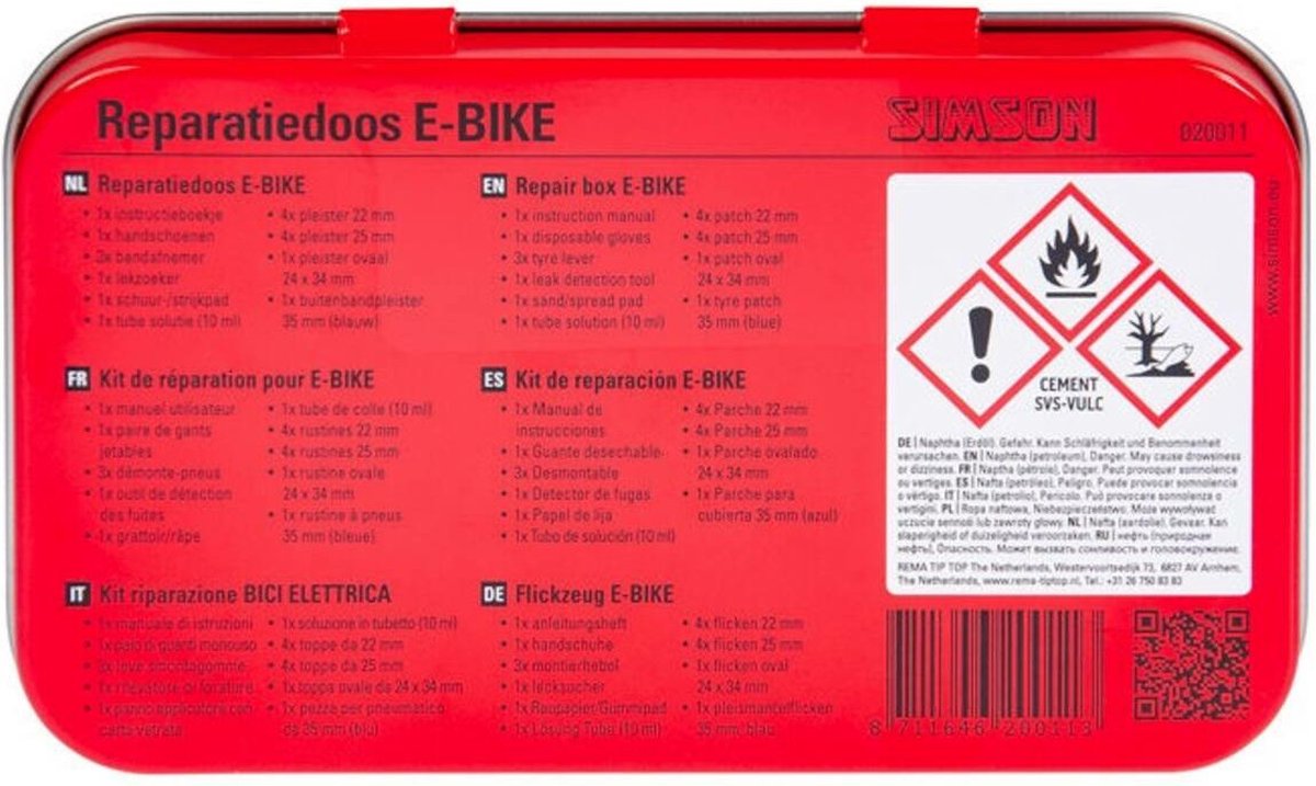 Simson - Reparatiedoos E-Bike - Inclusief pleisters en solutie thumbnail 3
