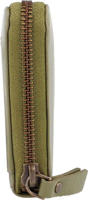 Esquire Cuir Porte-monnaie Peru Zip Around Wallet Olive