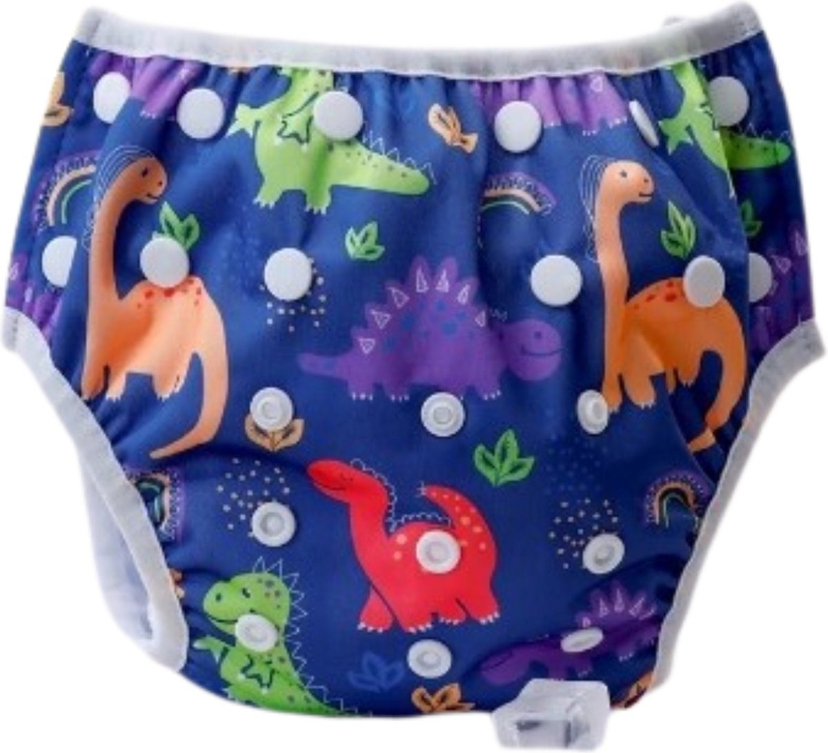 Goedkoopste Wasbare Luier - Zwemluier - Baby - Nachtluier - 0 tot 2 jaar - 4,5 tot 18 kilo - Blauw Dino