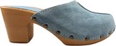 DINA Heels mint groen - suede clogs - dames clogs op hak maat 41