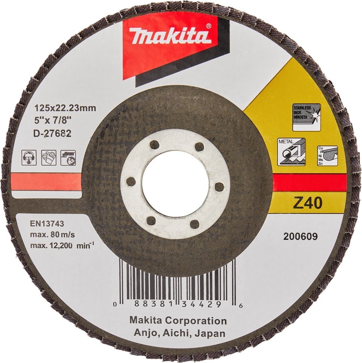 Makita D-27682 Lamellenschuurschijf Z40 | 125mm