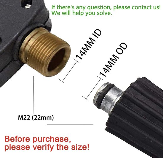 Tucool Racing Verstelbare sneeuwschuimlans, dik schuim voor hogedrukreiniger met 1/4 inch snelkoppeling, schuimkanon voor Karcher K1700 K1800 K1900 (1/4 inch Quick Connect wit