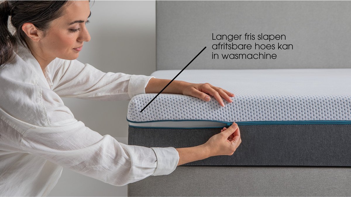 Maxi Plus Pure 200 Matras 140x200 cm - Traagschuim Matras - Tweepersoonsmatras - 7 Zonen - Pocketvering - Dikte: 21 cm - H4 — afbeelding 3