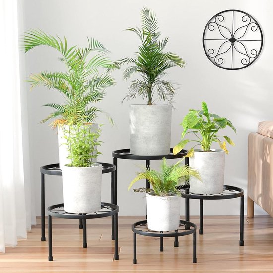 Bamworld Plantenstandaard Binnen en Buiten 2-laags Metaal Plantenrek