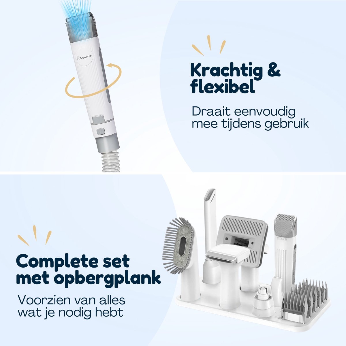 Hondentondeuse Met Stofzuiger - 20-Delig - 1,5L Opvangbak - Hondentrimmer Tondeuse - Honden Tondeuse - Honden Trimset - Incl. Video & E-book - Groomzo — afbeelding 2