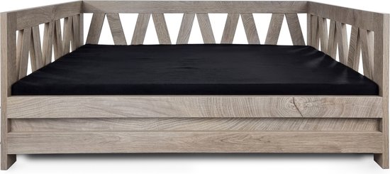 Topmast Houten Hondenmand Hondenbank Bali - 95 x 49 x 44 cm - Weathered Grey - Inclusief kussen