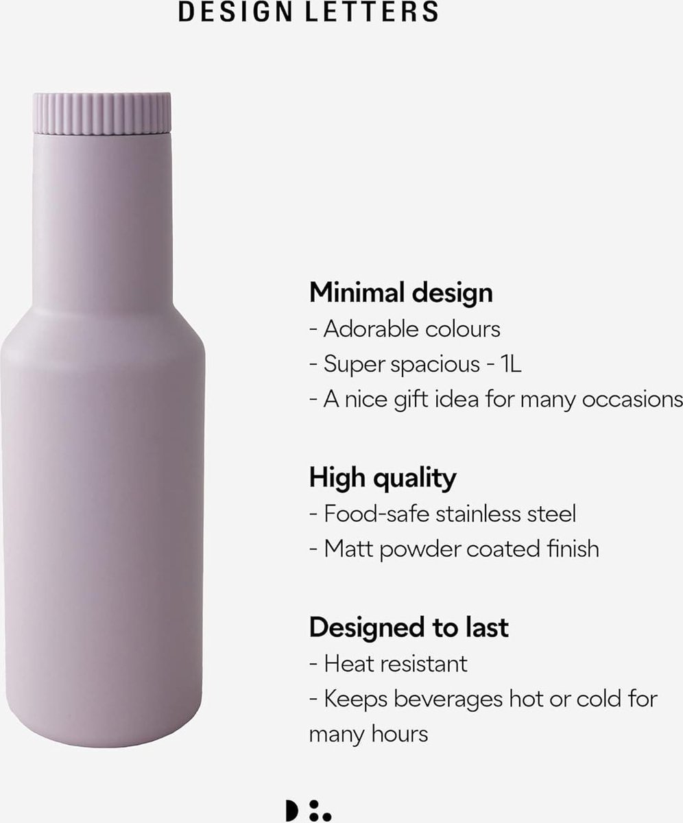 1 liter thermoskan warme dranken thermokaraf roestvrij staal vacuüm isoleerkan feestjes thuis Scandinavisch design