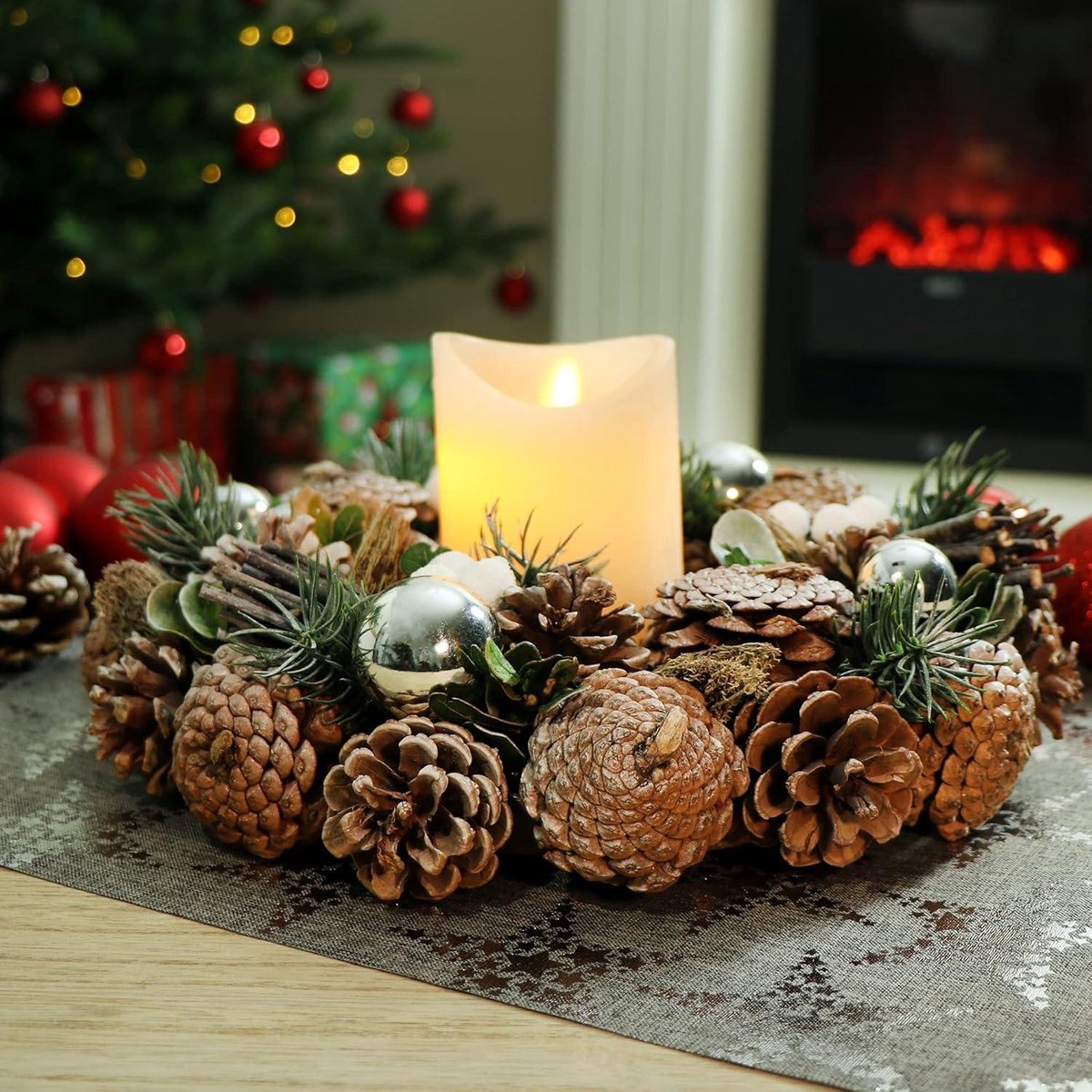 40 cm kerstkrans, kunstkrans voor de voordeur