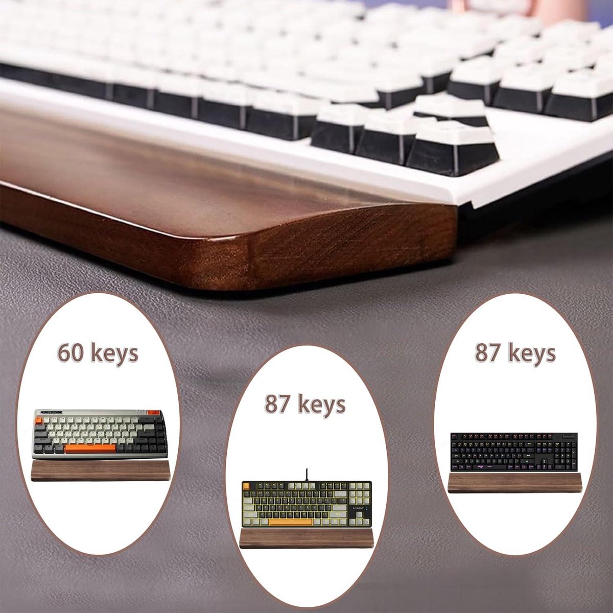 GK GAMAKAY Houten polssteun, 32,5 cm, compact, ergonomisch