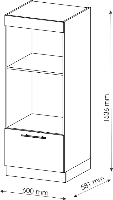 Vicco Armoire à micro-ondes Fame- Line, Chêne puissant or/Anthracite, 60 cm ouvert