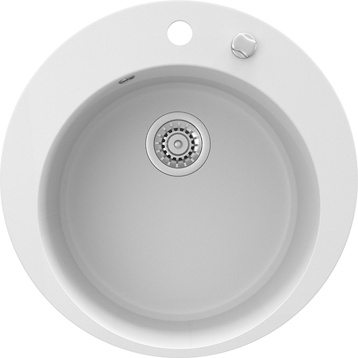 Bergström Spoelbak – 50.5 x 50.5 cm Rond Wit