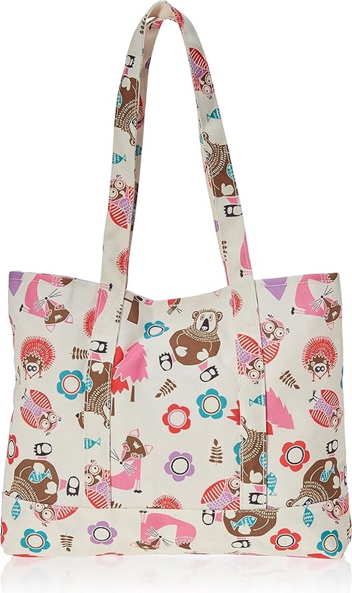 Prestige Medical Draagtas Canvas "Dieren Cream" - Zorg - Zuster Tas - Cadeau - Verpleegster Accessoires