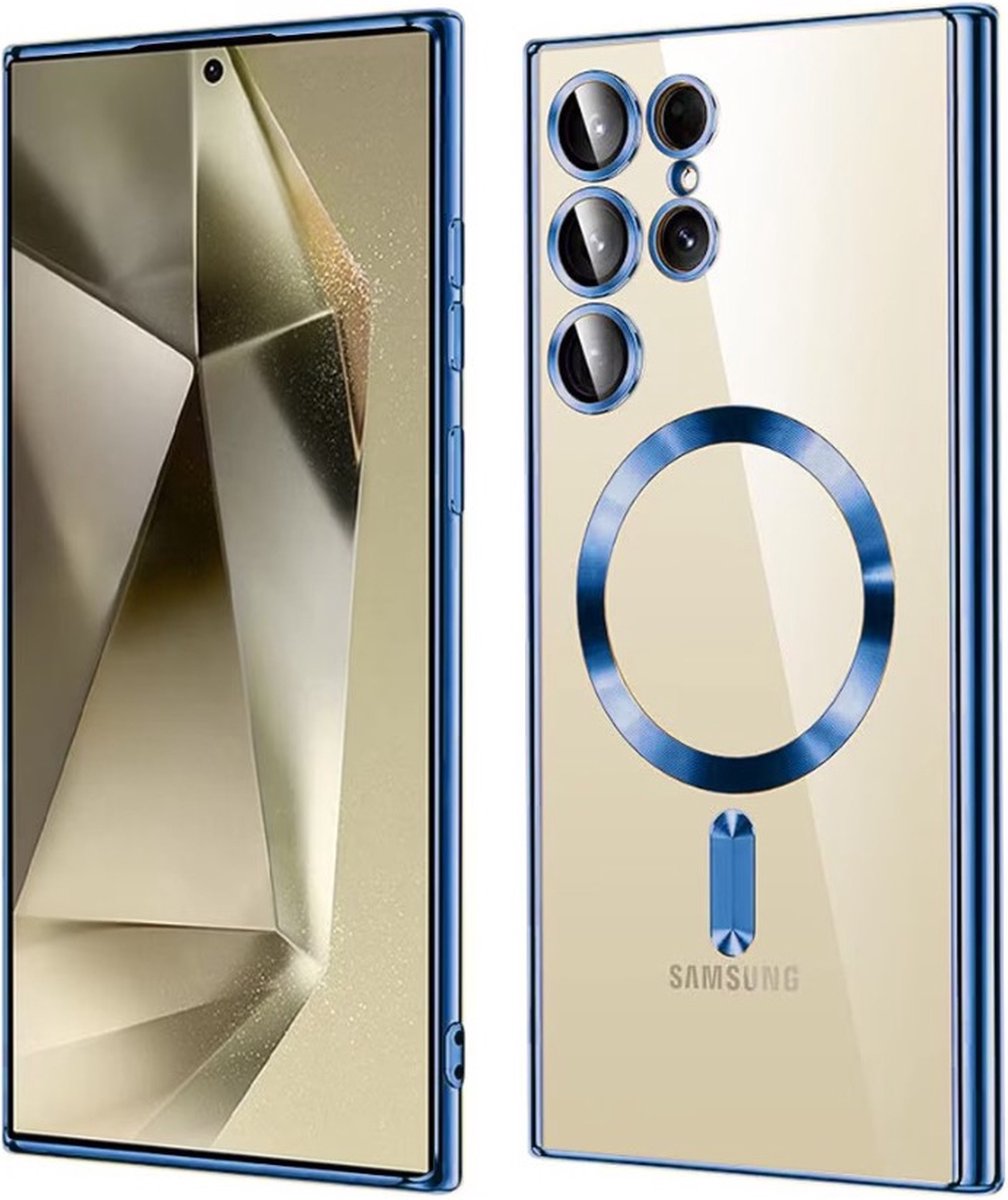 TG Techgrip - Hoesje Geschikt voor Samsung S23 Ultra Magsafe Compatible - Back Cover Hoesje met ingebouwde 9H HD camera glas bescherming - Blauw Hoes Geschikt voor Samsung Galaxy S23ULTRA