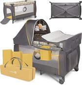 Bol.com Sven Plus 2in1 Kinder Reisbed 0-15kg Babybox 125x65x75cm - Schommelfunctie - Klamboe - LockGuard - Organizer - Hoogtever... aanbieding
