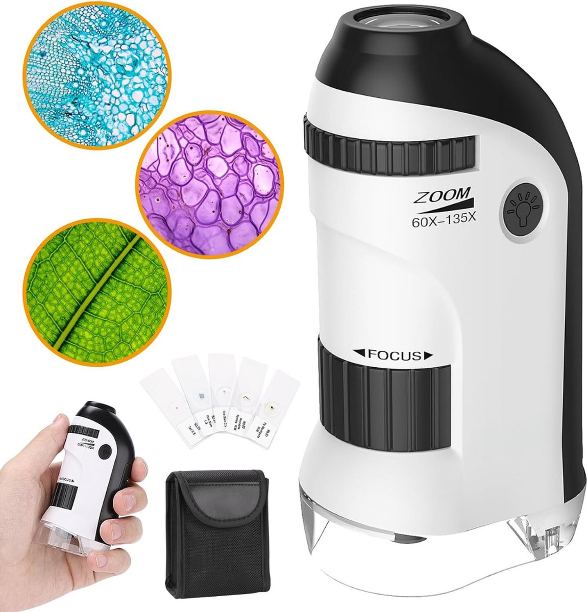 Equivera Miniscope Kinderen - Microscoop Voor Kinderen - Handmicroscoop - Zakmicroscoop - Educatief Speelgoed - Montessori Speelgoed - Fijne Motoriek