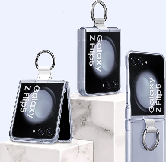 Transparante hoesjes met ring voor de Galaxy Z Flip 5.