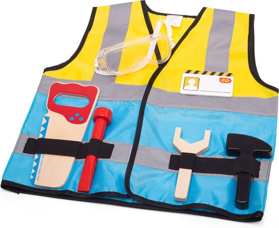 Bigjigs verkleedkleren met accessoires Bouwvakker