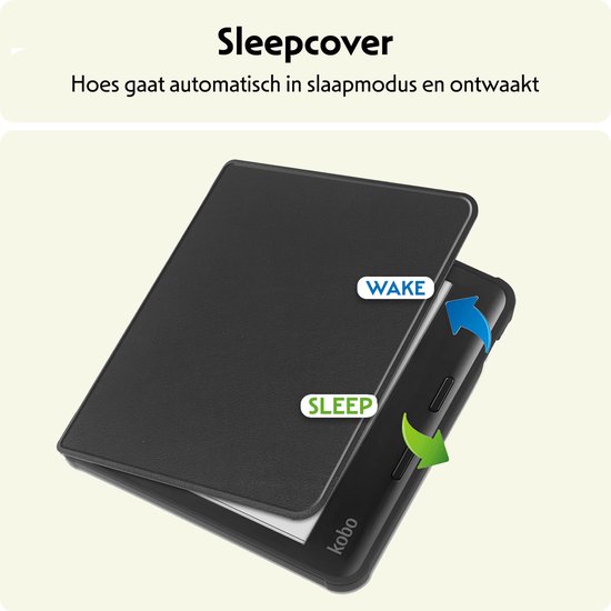 Hoesje Geschikt voor Kobo Libra Colour Hoes Bescherm Hoesje Case Sleep Cover Met Screenprotector - Hoes Geschikt voor Kobo Libra Colour Hoesje - Zwart van Hoesje  — afbeelding 3
