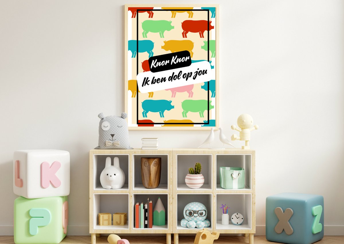 Lise Schrijft | Poster | INCLUSIEF LIJST | Varken | Biggen | Kinderkamer |A3 | Quote | Inspirerend | Dieren | | Duurzaam | 250 gr/m2 | Woonkamer | Slaapkamer | Accessoires | Stoer