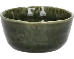SPIRO - mini kom - steengoed - DIA 9 x H 4,2 cm - donkergroen