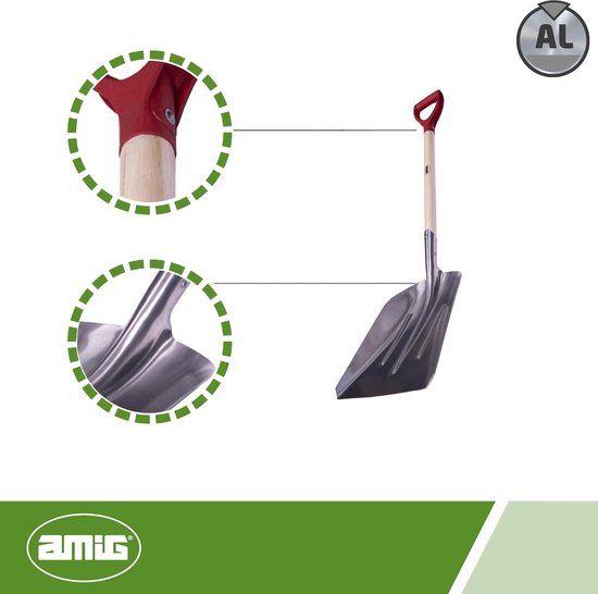 Vierkante tuinschep - Aluminium lemmet - Houten handvat - Aarde graven en verwijderen - Tuingereedschap - Zilveren afwerking - 110 cm. van Merkloos	 — afbeelding 2
