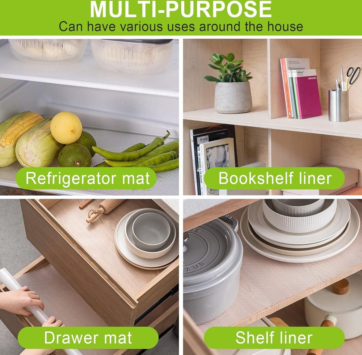 AiQInu Lade Matten - Antislip EVA Matten Op Maat Te Snijden Voor Keukenlades