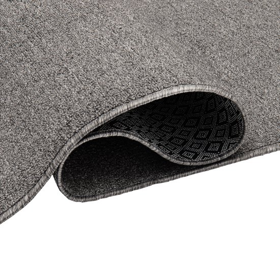 Tapis Tapiso Nizza Tapis Grijs à Poils Ras Antidérapant Lavable Taille - 80x150