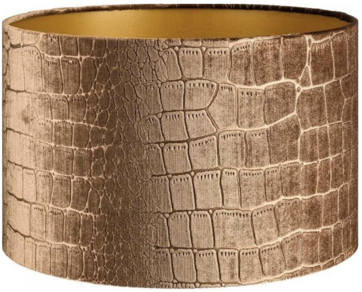 Lampenkap Cilinder Short Croco Velvet Brons Goud Ø 45cm