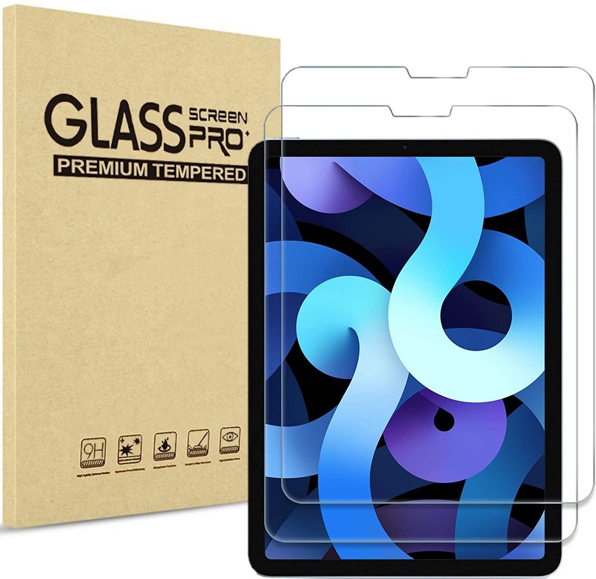 Screenprotector voor iPad Air 4 / Air 5 - 2 stuks Beschermglas van glas Transparante glazen schermbeschermfolie
