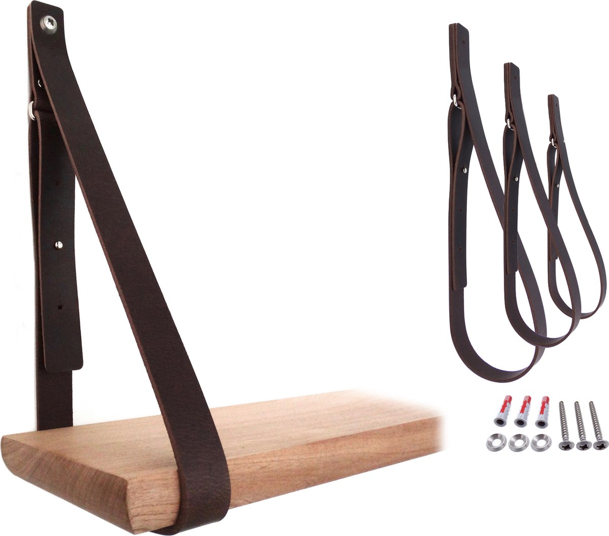 NOOBLU SHELV plankdragers - set van 3 - Chocolate brown